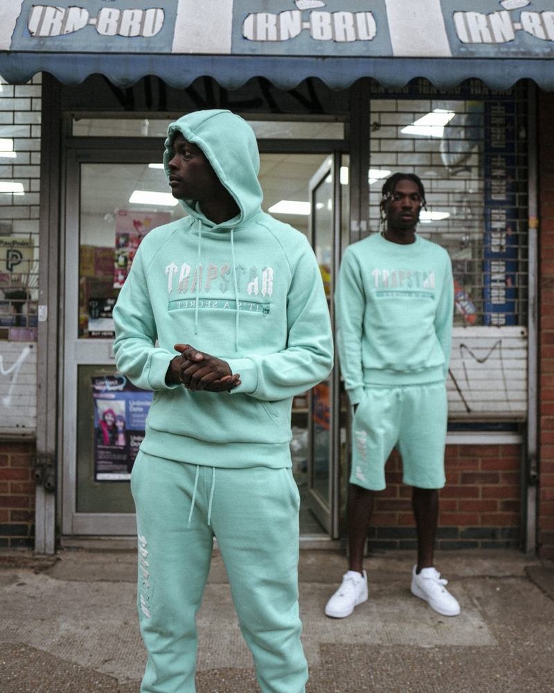 Turquoise Trapstar Chenille Decoded 2.0 Hoodie Men's Tracksuits | MEHVAJ-089