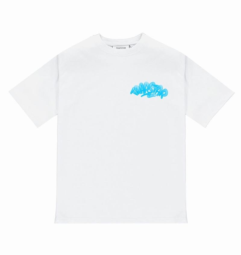 White Trapstar Colour Blitz Tee Men's T Shirts | BOAZWE-217