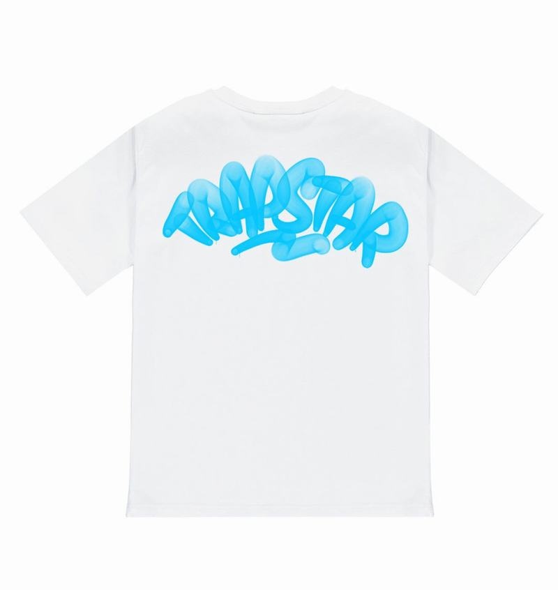 White Trapstar Colour Blitz Tee Men\'s T Shirts | BOAZWE-217