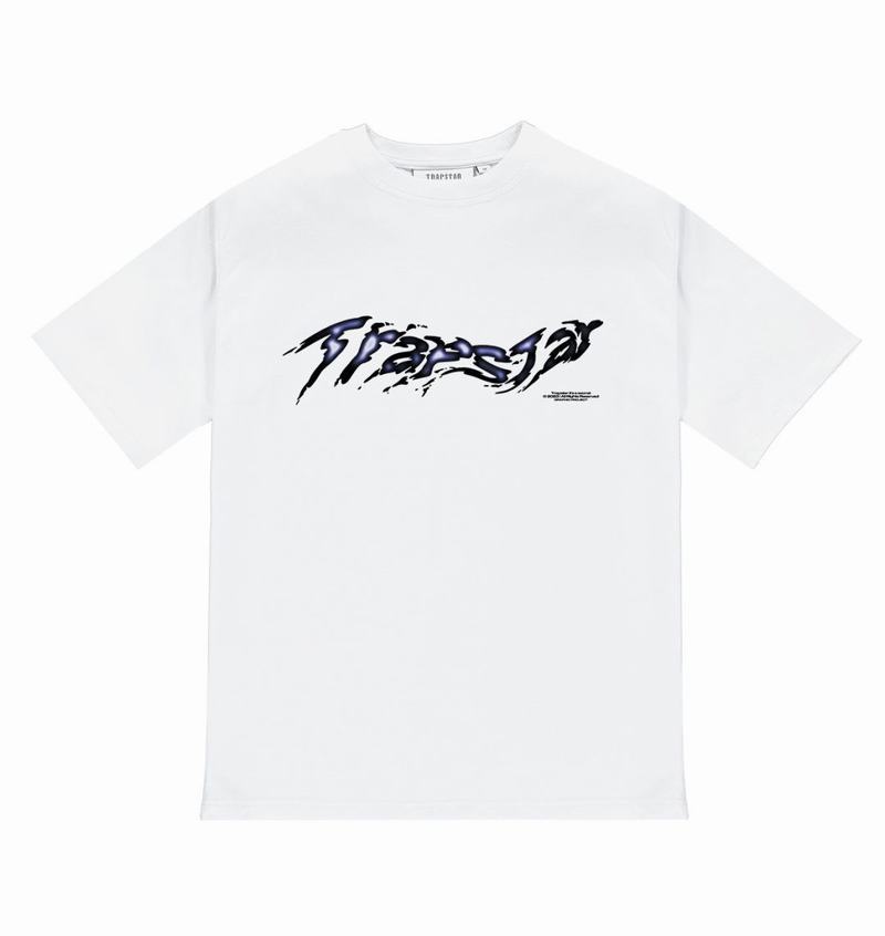 White Trapstar Fusion Tee Men\'s T Shirts | ZTJCHA-846