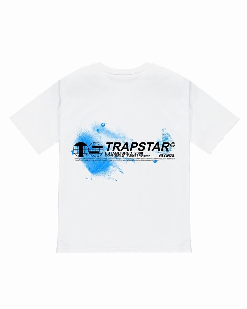 White Trapstar Global Distribution Tee Men\'s T Shirts | MTPGVS-134