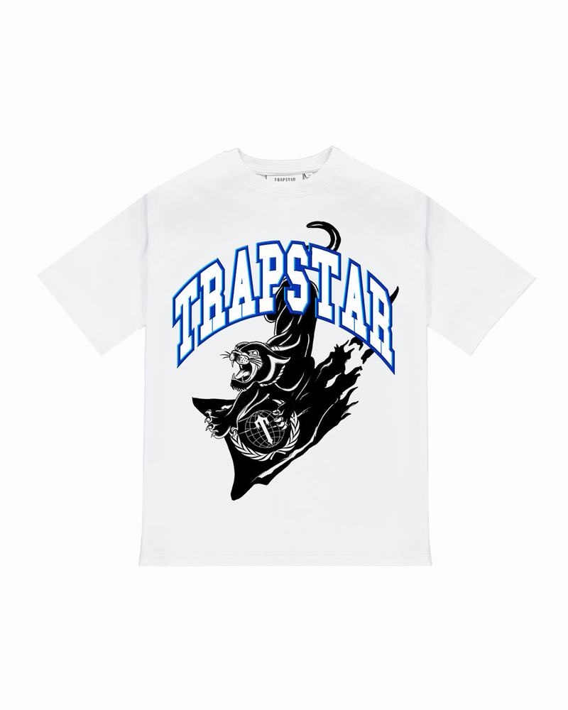 White Trapstar Global Takeover Tee Men\'s T Shirts | JAFMHK-509