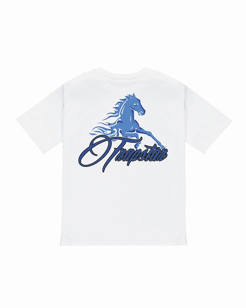 White Trapstar Horse Power 2.0 Tee Men\'s T Shirts | IYRTAM-465