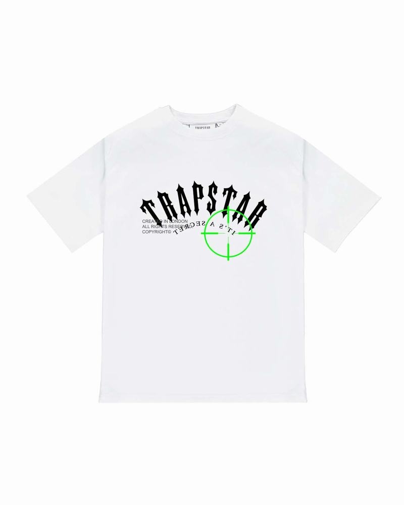 White Trapstar Irongate Prime Target Tee Men\'s T Shirts | PVIQRT-348