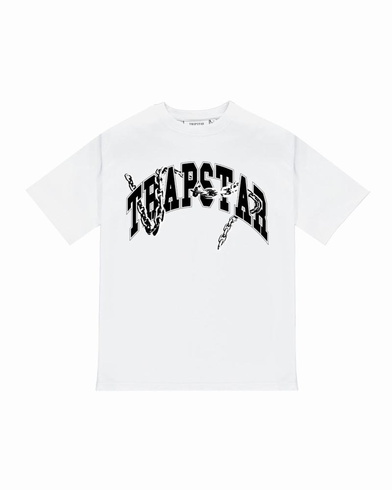 White Trapstar Links Tee Men\'s T Shirts | NAFEJZ-720