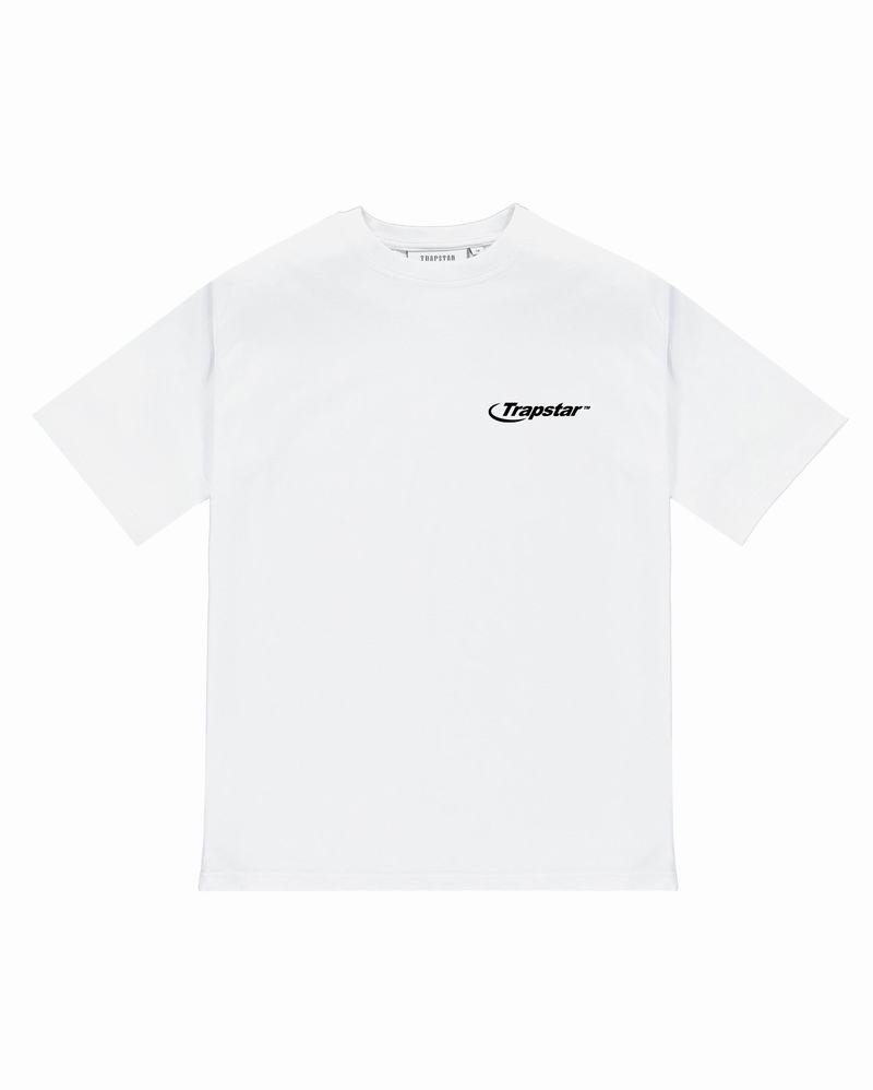 White Trapstar TRP Manufacture Tee Men's T Shirts | DVPOMG-018