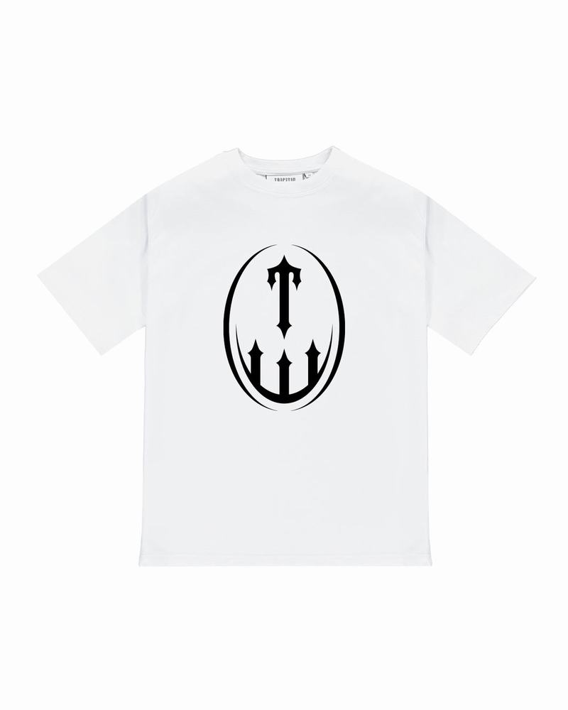 White Trapstar T Crest Tee Men\'s T Shirts | UQOJMK-319