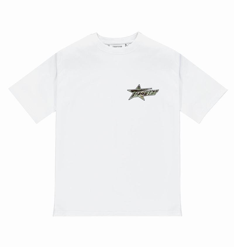 White Trapstar Trap Invasion Tee Men's T Shirts | OHBTAQ-759