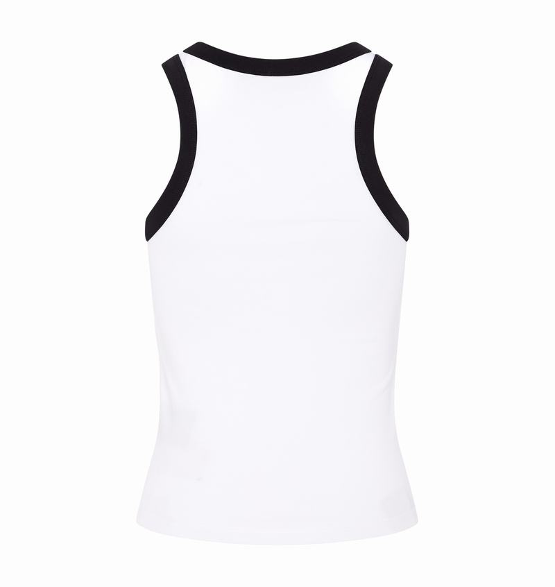 White / Black Trapstar Racer Vest Women's Tops | OVIBDA-201