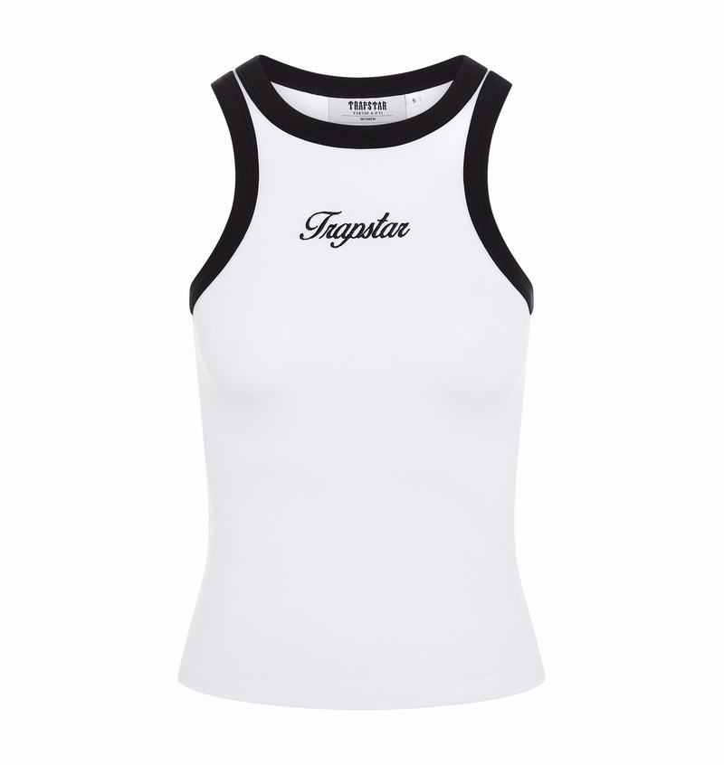 White / Black Trapstar Racer Vest Women\'s Tops | OVIBDA-201