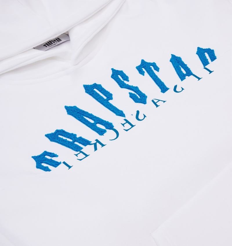 White / Blue Trapstar De-Con Arch Men's Hoodie | AOIYVE-410