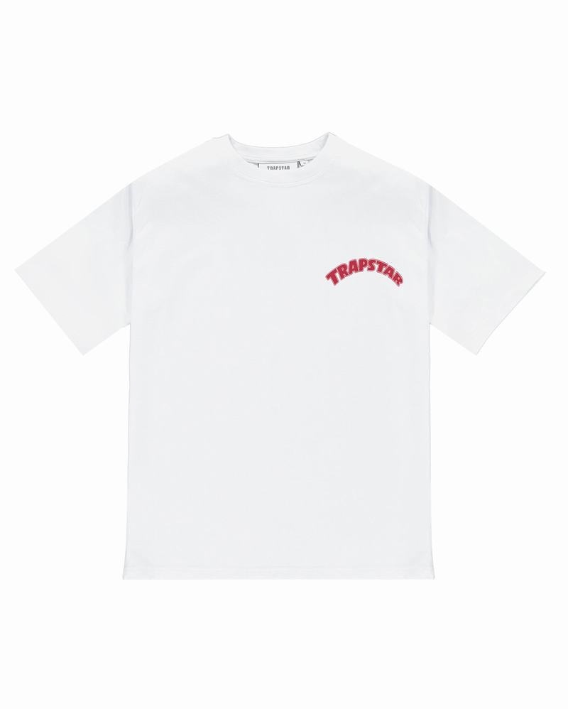 White / Red Trapstar Makin' Dough Tee Men's T Shirts | QBKENW-567